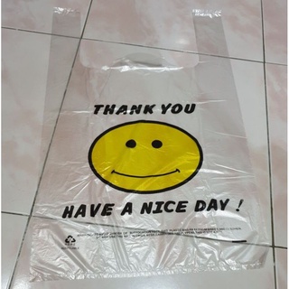 100PCS Thank you printed # Smily Shopping Bags #Sando bag#Supermarket Plastic Bags With Handle (3)