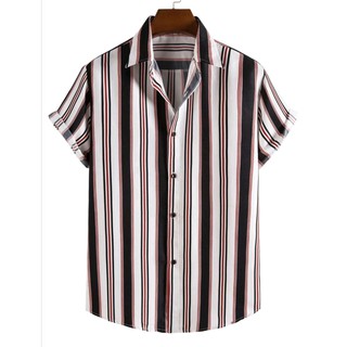Polo for Men Stripes Short Sleeve Korean Casual Shirt Cotton Comfy Classic Fits up to XL Ready Stock