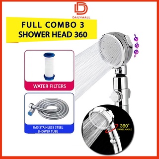 3 In 1 Dailymall High Pressure Showerhead Handheld Shower Head with ON/Off Pause ON OFF