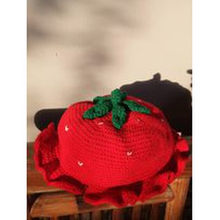 ✨Handmade Strawberry Bucket Hat Crochet for Adult and Baby✨ (8)
