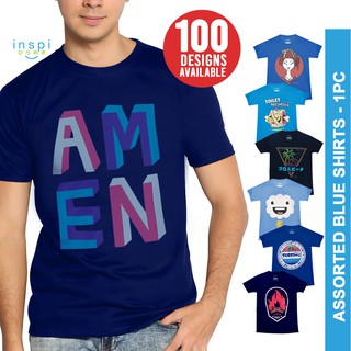 INSPI Tees Assorted Design in Blue Graphic Men Tshirt