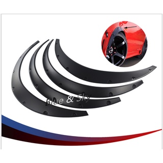 [COD] 4PCS universal car wheel fender flare flexible and durable polyurethane black jelly