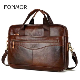 2019 New Business Causal Men Genuine Leather Briefcase Handbag 15" Laptop Leather Bag Multifunction