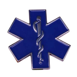 Star of life pin diabetic medical alert badge SOS symbol brooch doctor nurse patient present