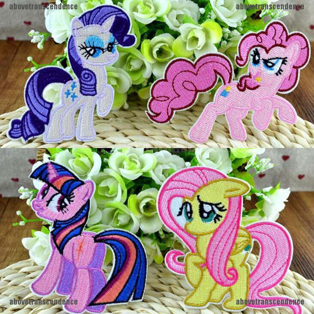 6X Cute Little Pony Fabric Embroidered Iron On Patch Motif Appliqué Embroider (6)