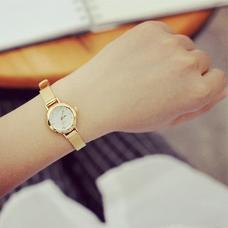 (TimeKey) Fashion Womens Golden Small Round Dial Bracelet Lady Quartz Analog Wrist Watch (3)