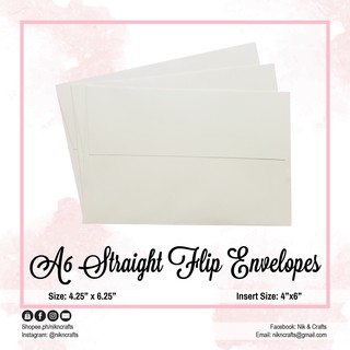 Nik & Crafts A6 (4.75" x 6.50") Ivory Cream Elegant Wedding Envelopes (4R)