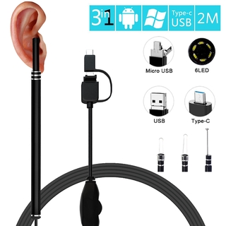 Suolaer In Ear Cleaning Endoscope Spoon Mini Camera Ear Picker Ear Wax Removal Visual Ear Mouth Nose Otoscope