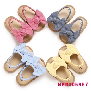 ♬MG♪-Baby Girls Bow Knot Sandals Summer Soft Sole Flat Princess Shoes