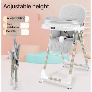 【Warranty 1 Year】Baby High Feeding Chair Portable Adjustable Height Multifunctional With Cushion (1)