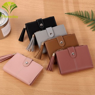 Women Mini Wallets Tassel Zipper Purse Girl Wallet PU Leather Small Short Wallet (1)