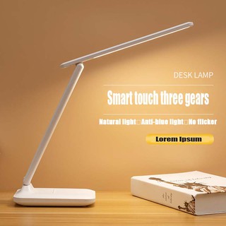 Modern upgrade white USB plug-in rechargeable LED desk lamp can protect eyes, folding LED lamp (2)
