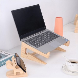 Wood Laptop Stand Holder Increased Height Storage Stand Notebook Vertical Base Macbook 12-17.6inch