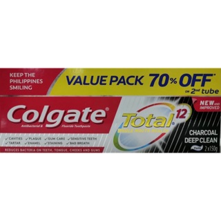 Colgate Total charcoal twin pack. (2 x 150 grams).