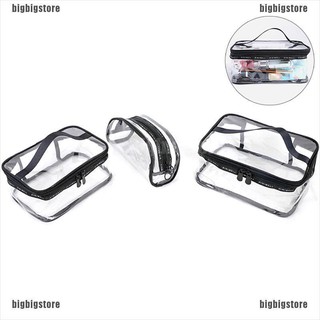 Clear Transparent PVC Travel Cosmetic Makeup Toiletry Wash Bag Pouch Zipper Bag（bigbig）