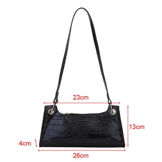 Vintage Crocodile Pattern Women Casual Baguette Handbag Underarm Bag (8)