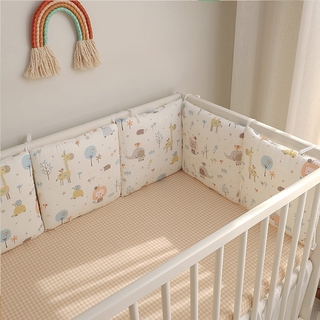 Bed Bumper Set 6pcs White Dot Printed 30*30CM Bumpers in the Crib Things For Newborn Baby Pillow Braid Room Decor Kids Protector (1)