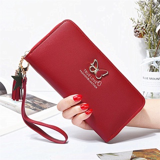 Wallet Female New Korean Version of The Butterfly Hollow Metal Ladies Clutch Bag Large Capacity Large Screen Mobile Phone Zipper Long Bag