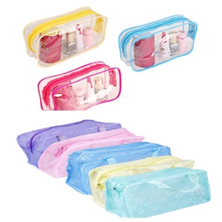 travel pouch☃✱●[g] PVC Transparent Plastic Pouch Travel Toiletry Zipper Cosmetic Bag