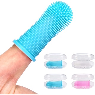 Dog Toothbrush for Dog Teeth Cleaning Finger brush Tooth Brushing silicone Pet dental hygiene clean Pet Toothbrush With Box Multi Colored