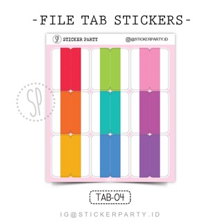 (Sticker Party) File Tab Plain Marker Index Map Index Tab 3cm Rainbow Divider (Tab-04)