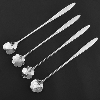 AASHOP.PH Small Spoon Stainless Steel Stirring Spoon * Flower Ice Cream Coffee Spoon Dessert Spoon (2)