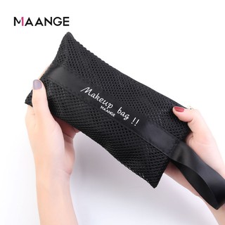 MAANGE Cosmetic Bag Storage make up pouch black for travel