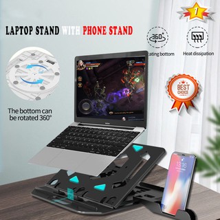 Laptop Stand With Phone Holder Laptop Holder Desktop Office Laptop bracket 360° Rotating bottom (1)