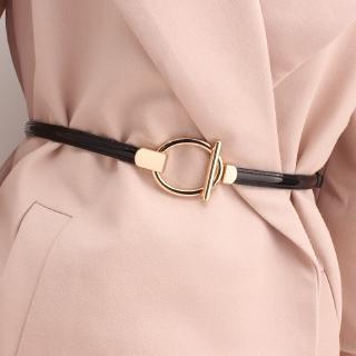Niche single product patent leather round buckle metal buckle belt dress coat coat decorative belt f (1)