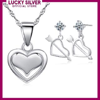 Lucky Silver Original 92.5 Italy Silver Heart Design ( NS35- N371+SE11 )