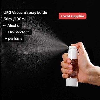 Airless Pump Refillable Spray Bottle Travel Container - BPA Free - Transparent 50ml & 100ml