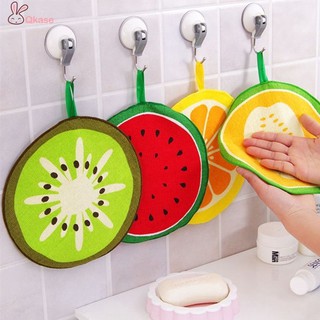 Cute Fruit Kitchen Towels Dish Cloth Hanging Absorbent Cleaning Wiping Rags