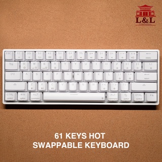 Mac 61 Keys Mechanical Keyboard, Dual Mode Hot Swappable Wireless Keyboard with Gateron Switch