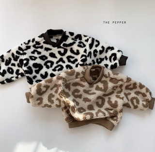 Newborn Infant Baby Boys and Girls Long Sleeve Leopard Print Warm Sweater Top Autumn Winter Clothes