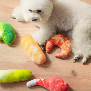 🅨🅦 Pet Toy High Teeth Cleaning Skin Friendly Pet Plush Food Shape Plush Toy Pet Accessories
