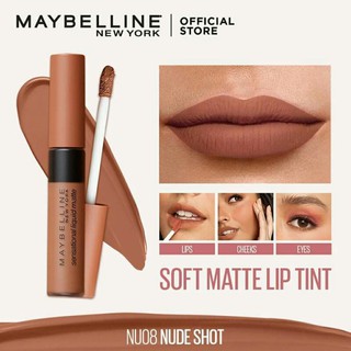 Nude Shot Maybelline New York Soft Matte Lip Tint Sensational Liquid Matte Nude Lipstick