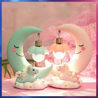 Unicorn LED Night Light Moon Night Lamp Bedside Kids Birthday Gift Home Decor Children Night Light (1)