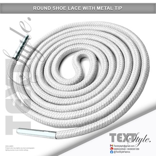 Men Shoes✴Textstyle Round Shoe Lace Flat Shoelace for Shoes and Shorts with Metal Tip 147cm Length - (1)
