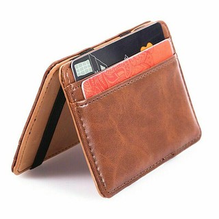 Unisex Leather Thin Wallet Id Card Credit Card Holder Slim Wallet Trendy Charm