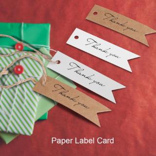 Hengyu 100pcs/lot "Thank you" Kraft Paper Hang Tag Gift Label Tag Thankful Message Card Wedding Mess