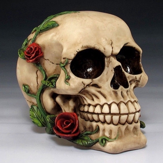 5“ Skull Skeleton Head Halloween Decor Figurine Statue