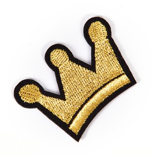 Crown Iron On Patch Sewing On Embroidered Applique Fabric Badge GJPH