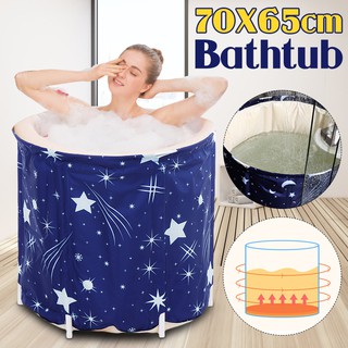 SHOUSE Folding Bathtub Portable PVC Water Tub Outdoor Room Adult Spa Bath Tub 65*70cm (1)