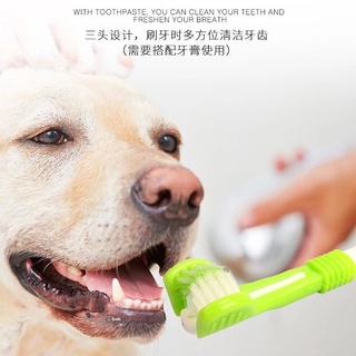 Pet Toothbrush, Oral Cleaning And Care Products, Plastic Dog Toothbrush, Cat Toothbrush, Three-Head Toothbrush