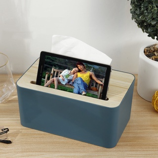 Wood Tissue Box Cover for Disposable Paper Facial Tissues, Wooden Rectangular Tissue Box Holder