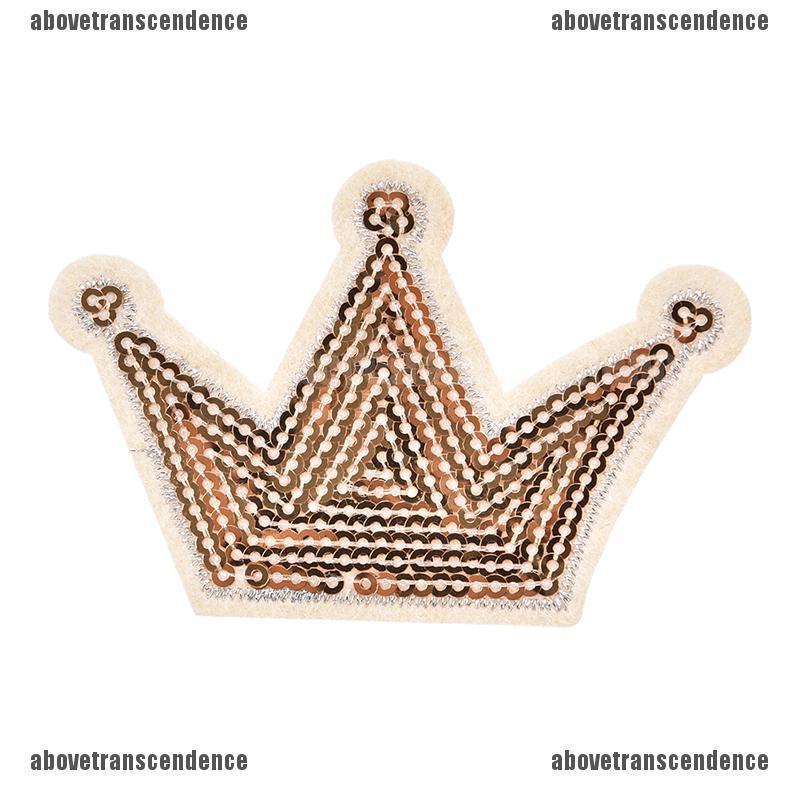 1 x shiny sequins crown iron on clothes patch garment accessory for DIY applique (3)