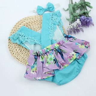 [SKIC] Newborn Baby Infant Babys Girls Floral Cotton Bodysuit Clothes (8)