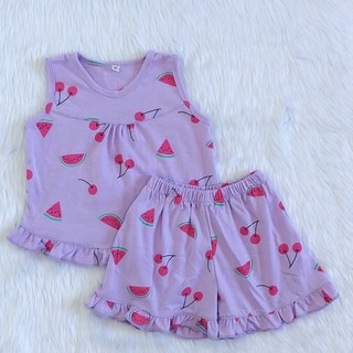 Littlestar Baby Kids Cotton Sleeveless Ruffles Shorts Terno (3)