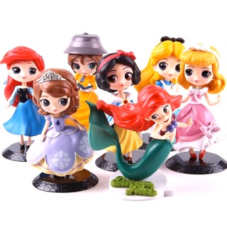 New Versions: Disney Princess Collectible Toy Cake Topper Chibi Qposket Figure
