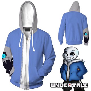 Game Undertale Sans Men's Casual Zipper Hoodie Jacket Sweatshirt Costume